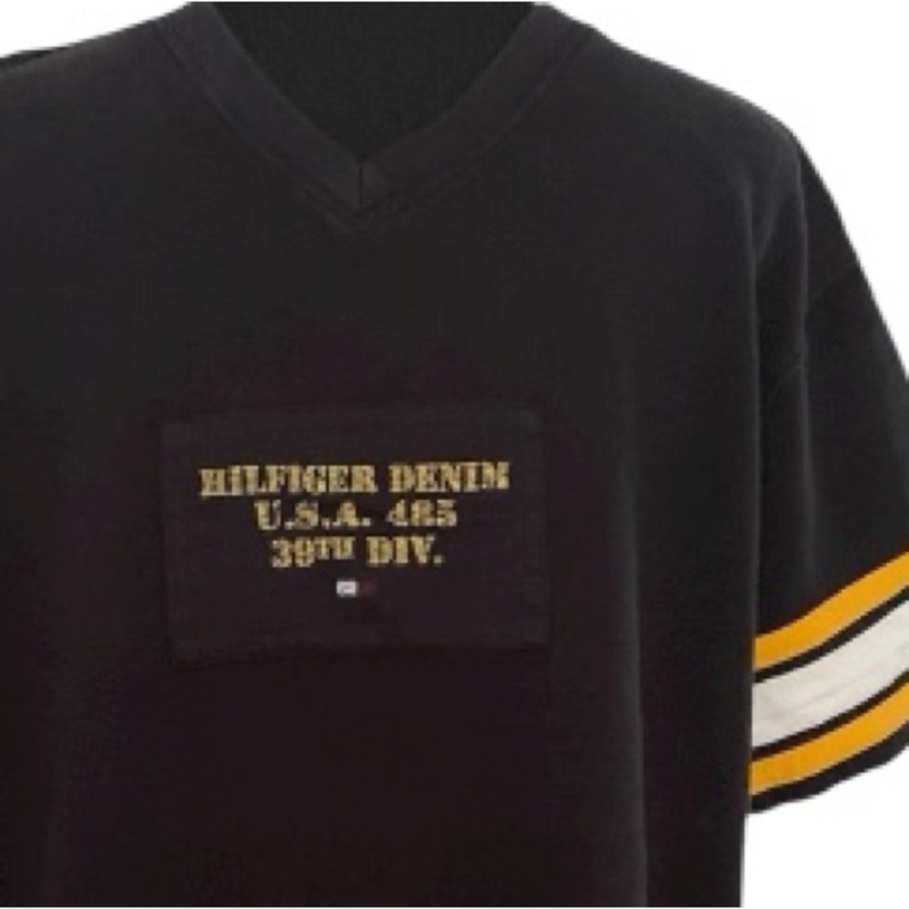 Tommy Hilfiger Black V Neck Short Sleeve Shirt